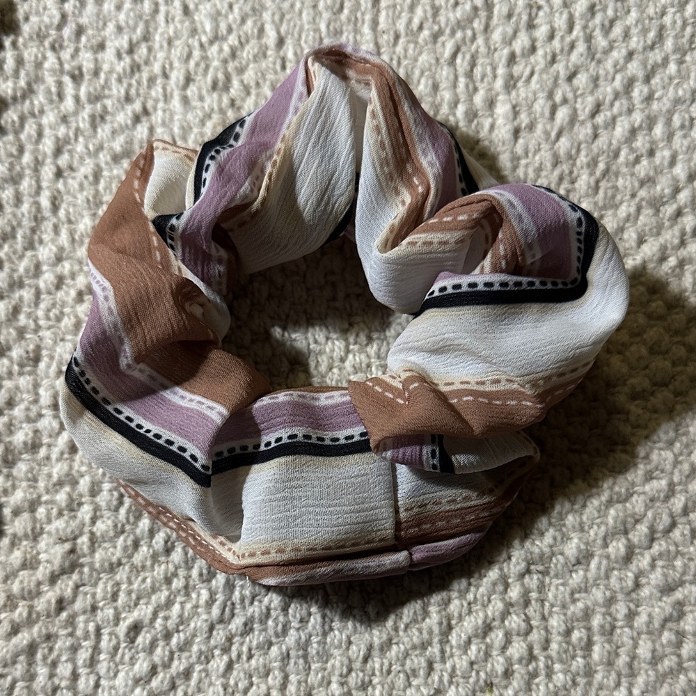 Striped Hair Scrunchie